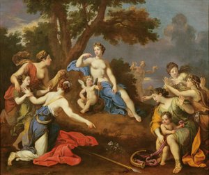 Venus creëert de anemoon met het bloed van Adonis